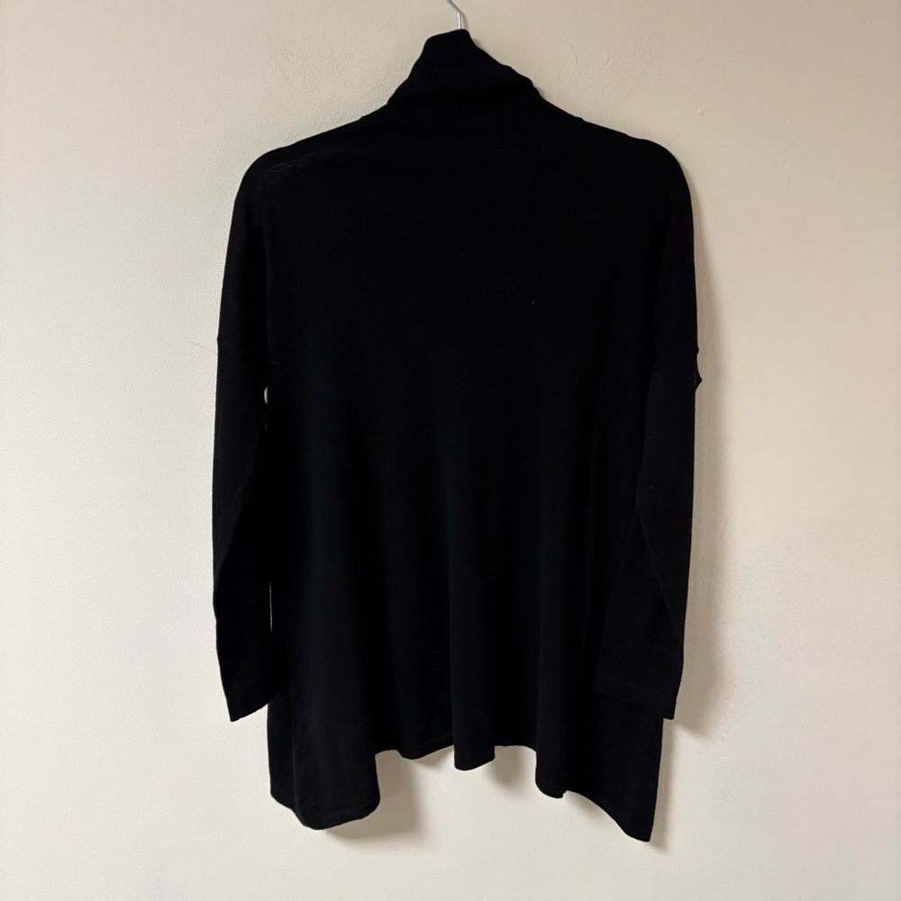 Eileen Fisher Womens Black Turtleneck Sweater Merino Wool Small/Petite
